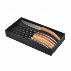 Boîte de 6 couteaux Stylver Brasserie - Manches bois