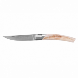 Couteau Le Thiers Pirou 12cm Sandvik, mitre - Ivoire de phacochère