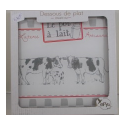 Dessous de Plat "Vache" en Verre trempé