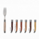 Coffret 6 fourchettes Laguiole Avantage - Manches bois assortis