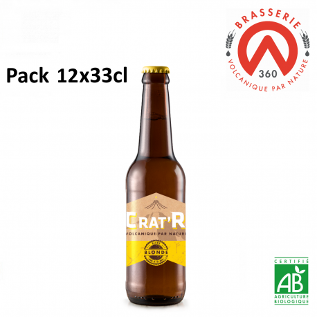 Bière Blonde BIO CRAT'R Pack 12x33cl Bière Blonde BIO CRAT'R Pack 12x33cl