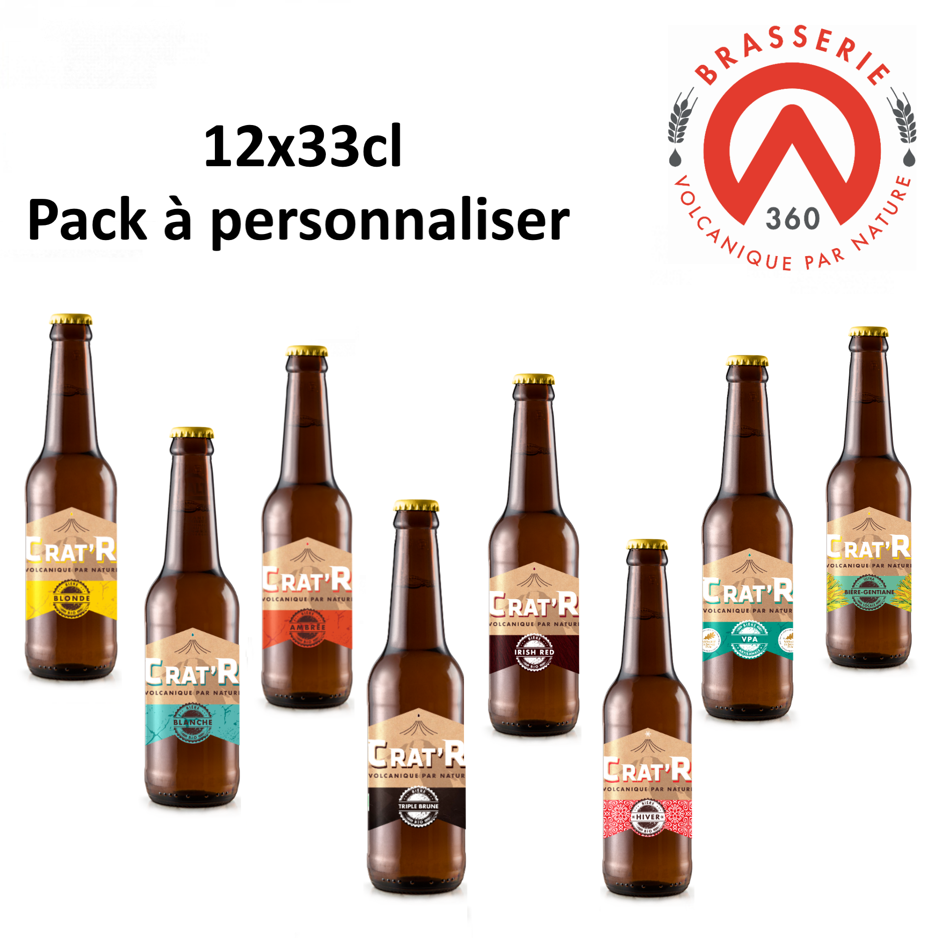 Pack Bières CRAT'R à personnaliser 12x33cl - Achetez en Auvergne