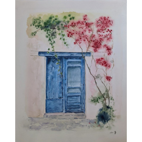Aquarelle "Bleue du sud"