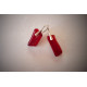 Boucles d'oreilles rouge asymétriques, collection Géorine