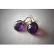 Boucles d'oreilles violettes, collection Minérale