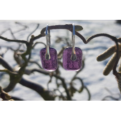 Boucles d'oreilles violettes, collection Minérale