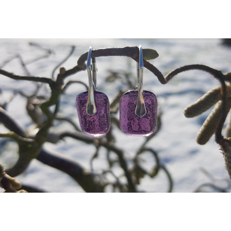 Boucles d'oreilles violettes, collection Minérale