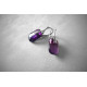 Boucles d'oreilles violettes, collection Minérale