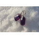 Boucles d'oreilles violettes, collection Minérale