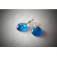 Boucles d'oreilles bleu turquoise, collection Minérale