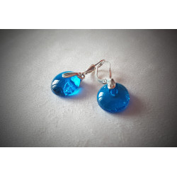 Boucles d'oreilles bleu turquoise, collection Minérale