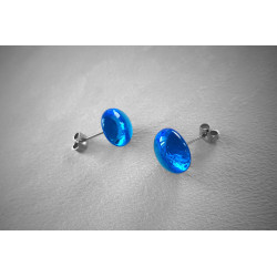 Boucles d'oreilles bleu turquoise, cristalines