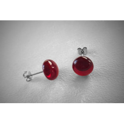 Boucles d'oreilles rouge, collection Minérale