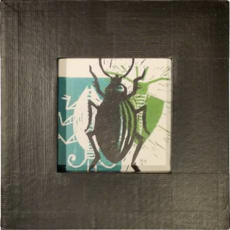 Gravure de la série Insecte encadrée carton N°8. Pièce unique. Gravure de la série Insecte encadrée carton N°8. Pièce unique.