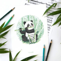 Tirage d'art A4 "Le panda musicien"