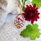 Pendentif goutte doré à l'or fin fleurs séchées naturelles