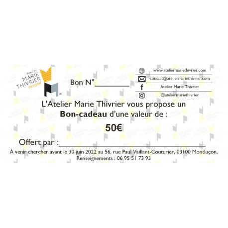 Bon-cadeau d'une valeur de 50€ Bon-cadeau d'une valeur de 50€