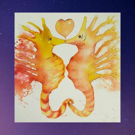 Aquarelle "Seahorse 6"