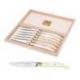 Coffret hêtre couteaux à steak Laguiole mitre laiton