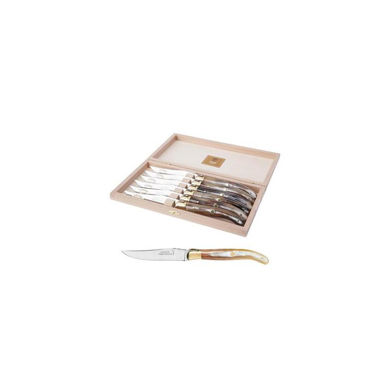 Coffret ménagère 24 pièces super Laguiole mitre laiton