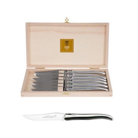 Coffret hêtre couteaux à steak Laguiole plein manche