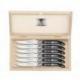 Coffret bois couteaux à steak Laguiole mitre inox manche corne