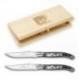 Coffret bois couteaux à steak Laguiole mitre inox manche corne