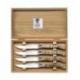 Coffret bois couteaux à steak Laguiole mitre inox manche corne