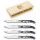 Coffret bois couteaux à steak Laguiole mitre inox manche corne