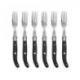 Coffret hêtre 6 fourchettes à steak Laguiole mitre inox manche bois