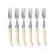 Coffret hêtre 6 fourchettes Laguiole mitre inox manche méthacrylate