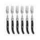 Coffret hêtre 6 fourchettes Laguiole mitre inox manche méthacrylate