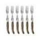 Coffret hêtre 6 fourchettes  Laguiole mitre inox manche corne noire