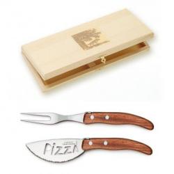 Coffret hêtre service à pizza Berlingot manche bois