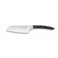 Couteau santoku 13cm Le Thiers® lame satinée manche noir mat