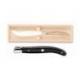 Coffret hêtre couteau à fromage Laguiole mitre inox manche nacrine