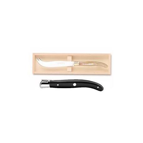 Coffret hêtre couteau à fromage Laguiole mitre inox manche nacrine