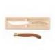 Coffret hêtre couteau à fromage Laguiole mitre laiton