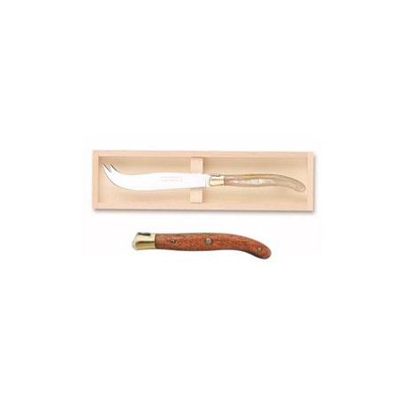Coffret hêtre couteau à fromage Laguiole mitre laiton