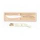 Coffret hêtre couteau à fromage Laguiole mitre laiton