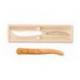 Coffret hêtre couteau à fromage Laguiole plein manche