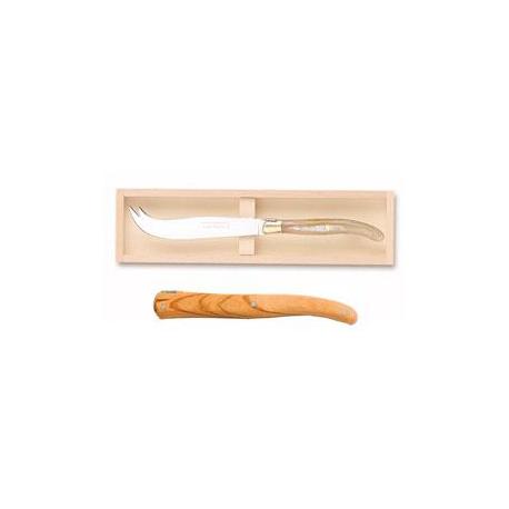 Coffret hêtre couteau à fromage Laguiole plein manche