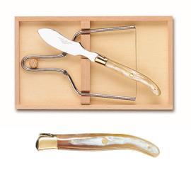 Service à foie gras laguiole manche en inox brillant fait en France
