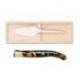 Coffret pelle à tarte Laguiole mitre laiton