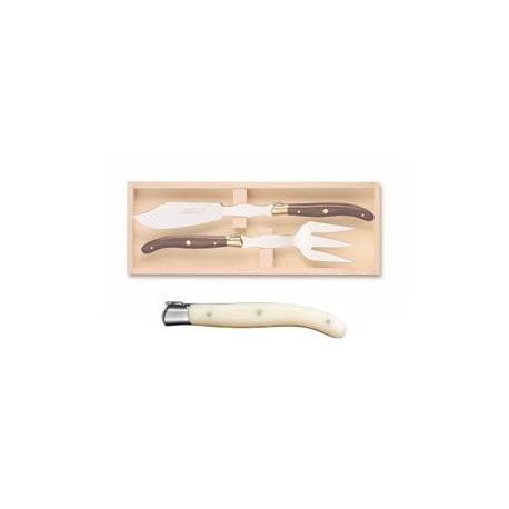 Coffret service à poisson Laguiole mitre inox manche nacrine ivoirine Coffret service à poisson Laguiole mitre inox manche nacrine ivoirine