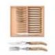 Coffret hêtre 12 pièces Laguiole mitre inox manche bois