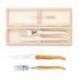 Coffret hêtre 1 couteau + 1 fourchette Laguiole plein manche
