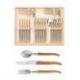 Coffret hêtre ménagère 24 pièces Laguiole plein manche