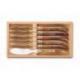 Coffret 6 couteaux individuels à foie gras Laguiole mitre laiton