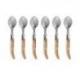 Coffret hêtre 6 cuillères à café Laguiole mitre inox manche bois